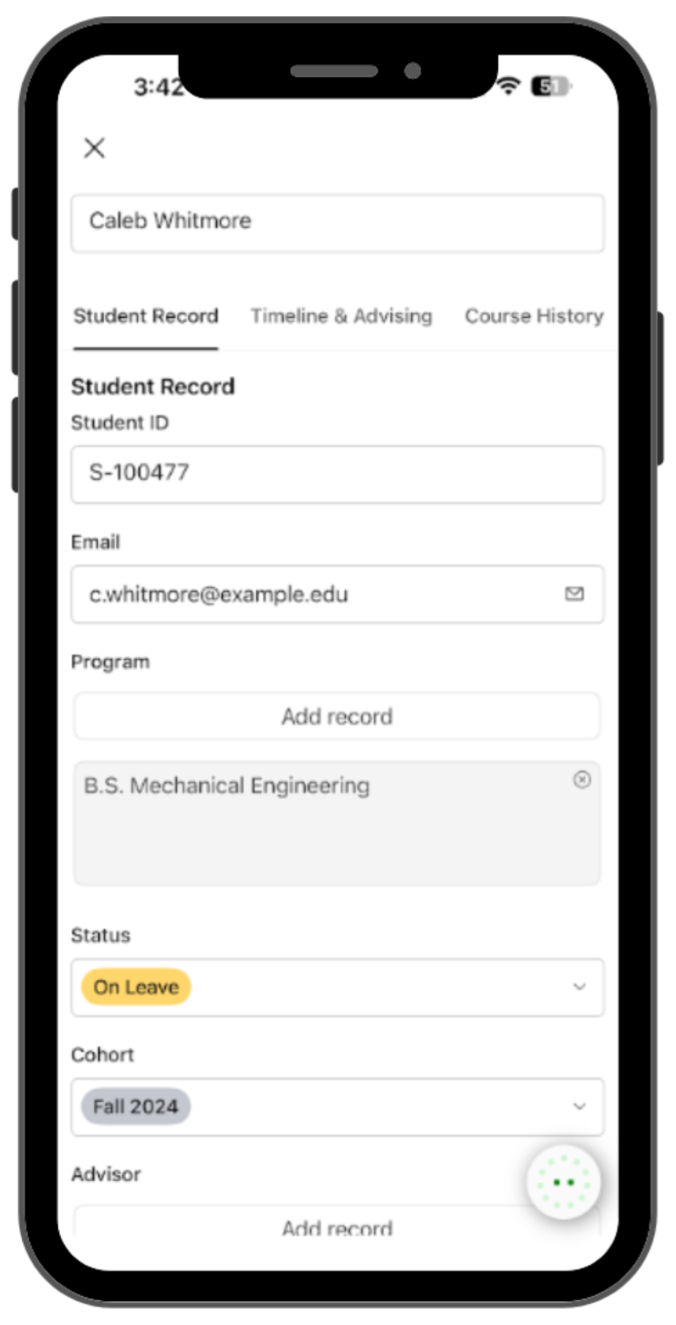 Airtable-for-education-customized-by-Claribase-on-mobile